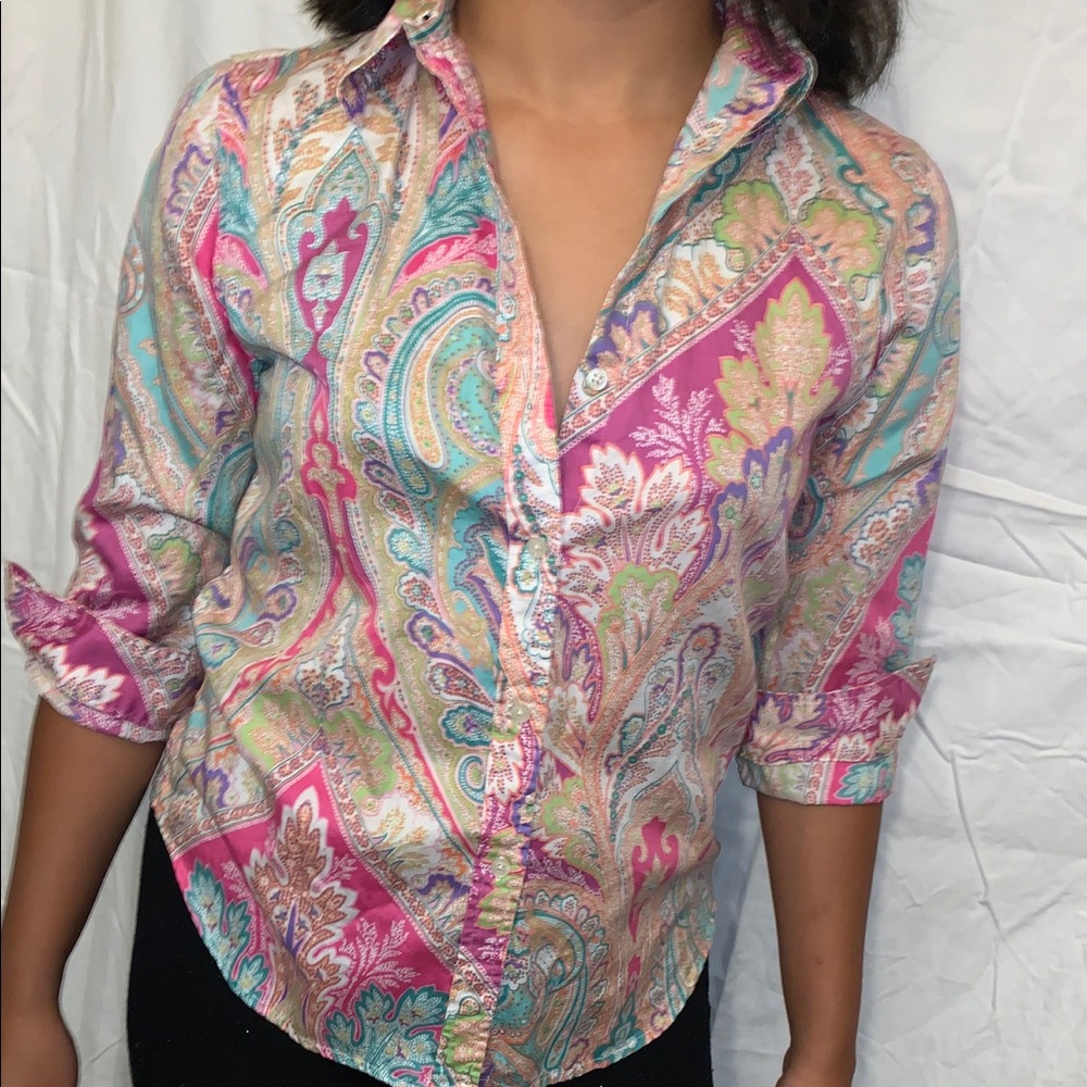 LAUREN RALPH LAUREN BUTTON UP